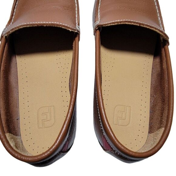 FootJoy FJ Golf Loafers Mens 8.5 W Wide‎ Club Casuals Brown Leather Shoes 79054 main image 8